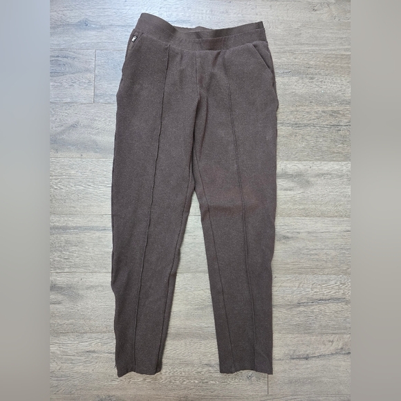 Athleta Venice Heathered Pintuck Pant Chocolate Brown Size ST Athleisure - Picture 12 of 12